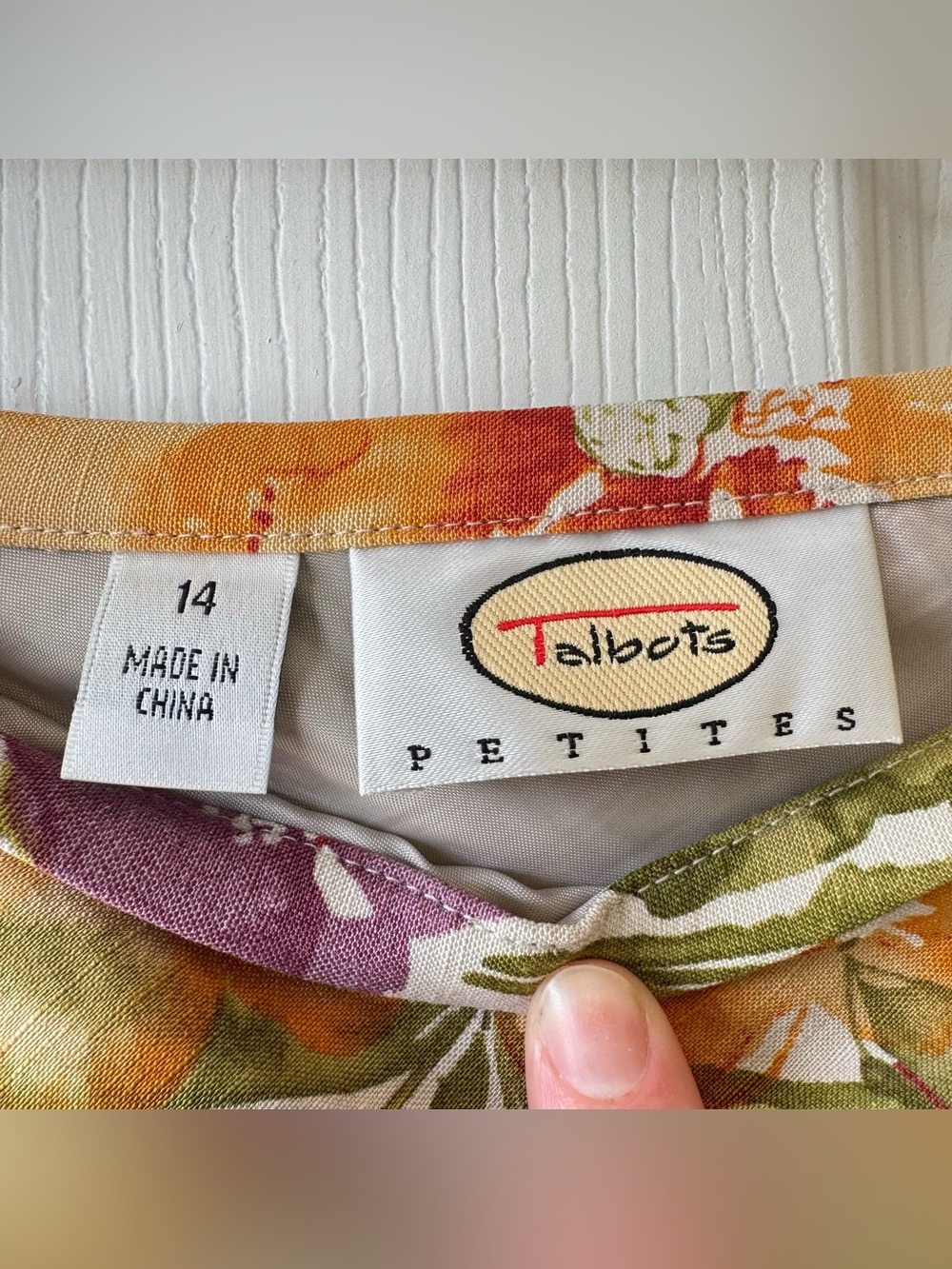 Talbots Linen Silk Midi Skirt 14P Tropical Hibiscus Print Resortwear Old Money - Picture 7 of 8